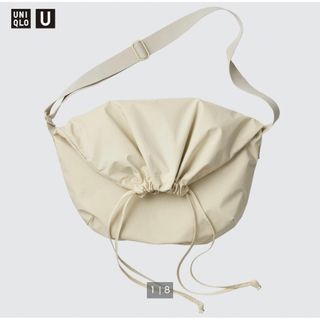 ユニクロ(UNIQLO)の新品　ユニクロU UNIQLO U ドローストリングショルダーバッグ　ナチュラル(ショルダーバッグ)