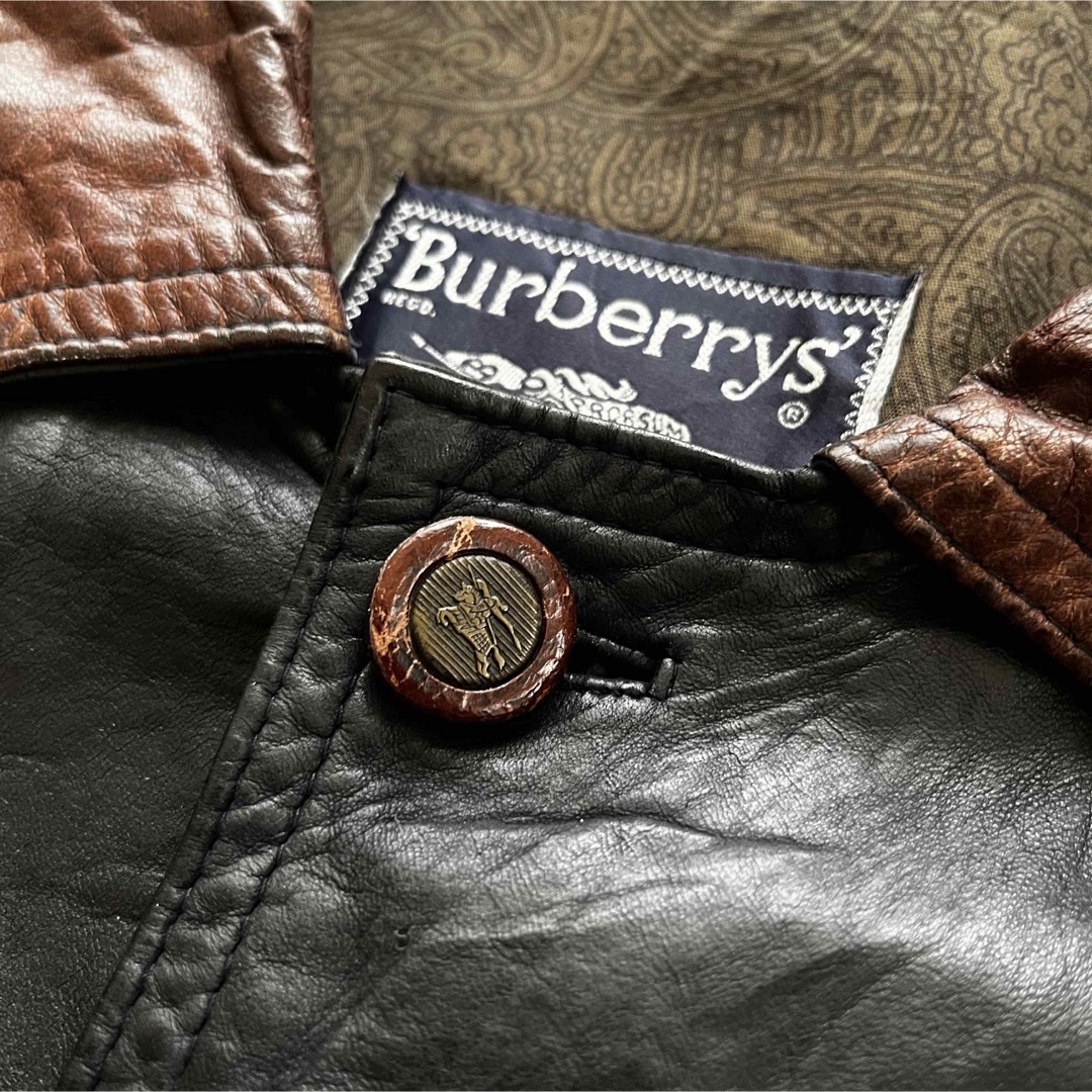 BURBERRY(バーバリー)の【ヴィンテージ】70s〜80s BURBEPRY ラムレザージャケット 46/L メンズのジャケット/アウター(レザージャケット)の商品写真