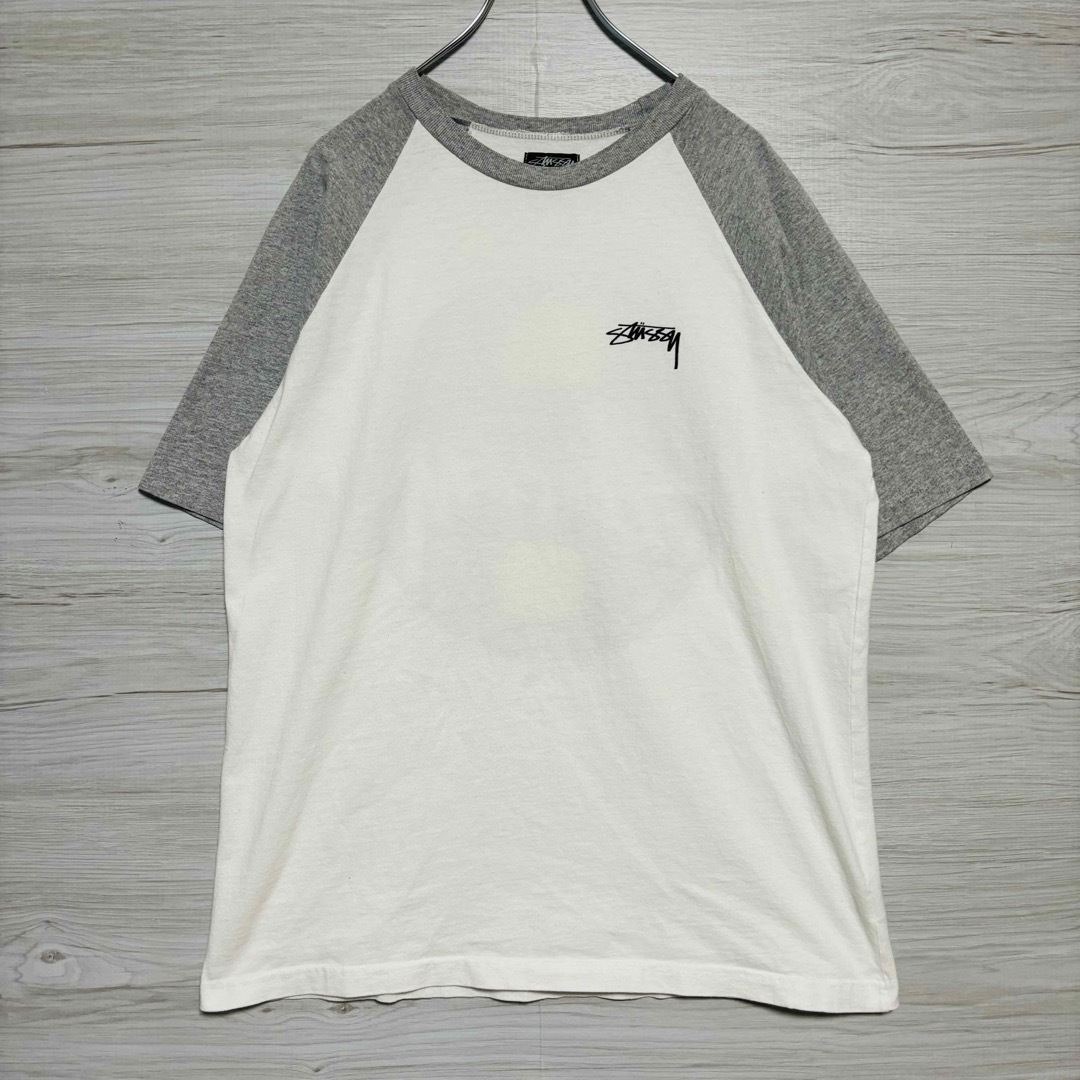 STUSSY - 【希少デザイン】STUSSY Tシャツ Lサイズ ラグラン STUSSY - 【希少デザイン】STUSSY Tシャツ Lサイズ ラグラン