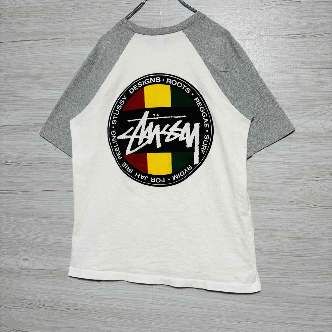 STUSSY - 【希少デザイン】STUSSY Tシャツ Lサイズ ラグラン STUSSY - 【希少デザイン】STUSSY Tシャツ Lサイズ ラグラン