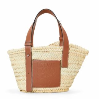 ロエベ(LOEWE)の本日限り価格ロエベ スモール ラフィア×レザー  ブラウン レディース ハン(かごバッグ/ストローバッグ)