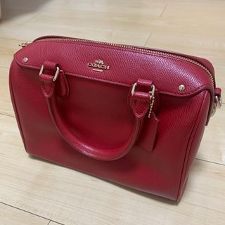 COACH クロスグレインレザー  クロスボディボストンバッグ