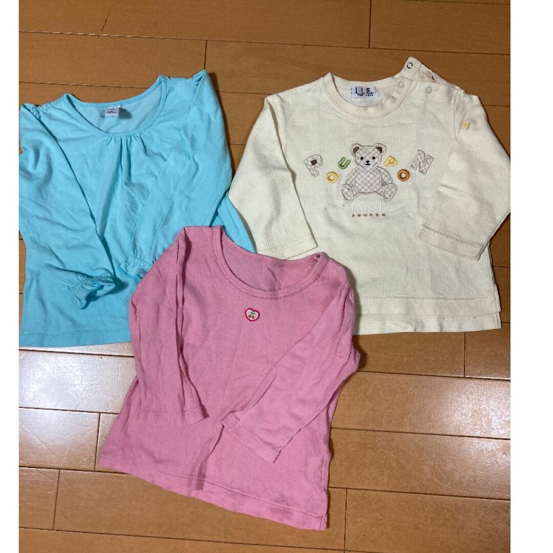 ELLE(エル)の90センチ長袖3枚セット キッズ/ベビー/マタニティのキッズ服女の子用(90cm~)(Tシャツ/カットソー)の商品写真