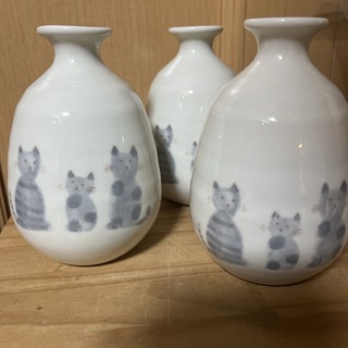 猫 花瓶　3個セット(花瓶)
