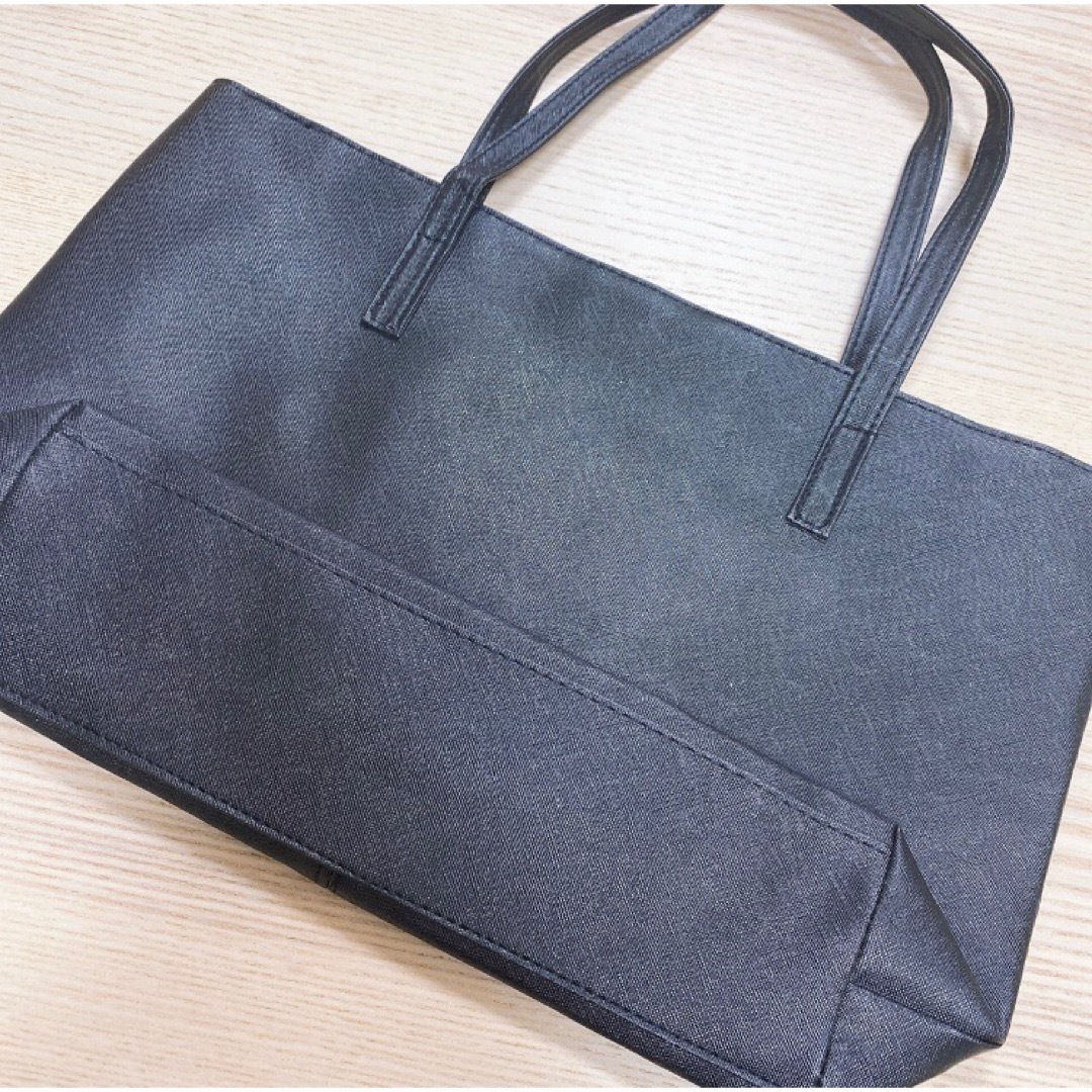 新品　トートバッグメンズ　レディース　就活　通勤　シンプル　高品質　黒　かばん レディースのバッグ(トートバッグ)の商品写真