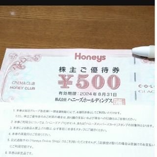 ハニーズ(HONEYS)のハニーズ株主優待券500円1枚②(ショッピング)