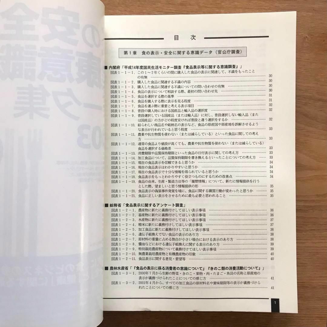 食の安全と健康意識データ集 2003 単行本 健康 食生活 食品 データブック エンタメ/ホビーの本(健康/医学)の商品写真