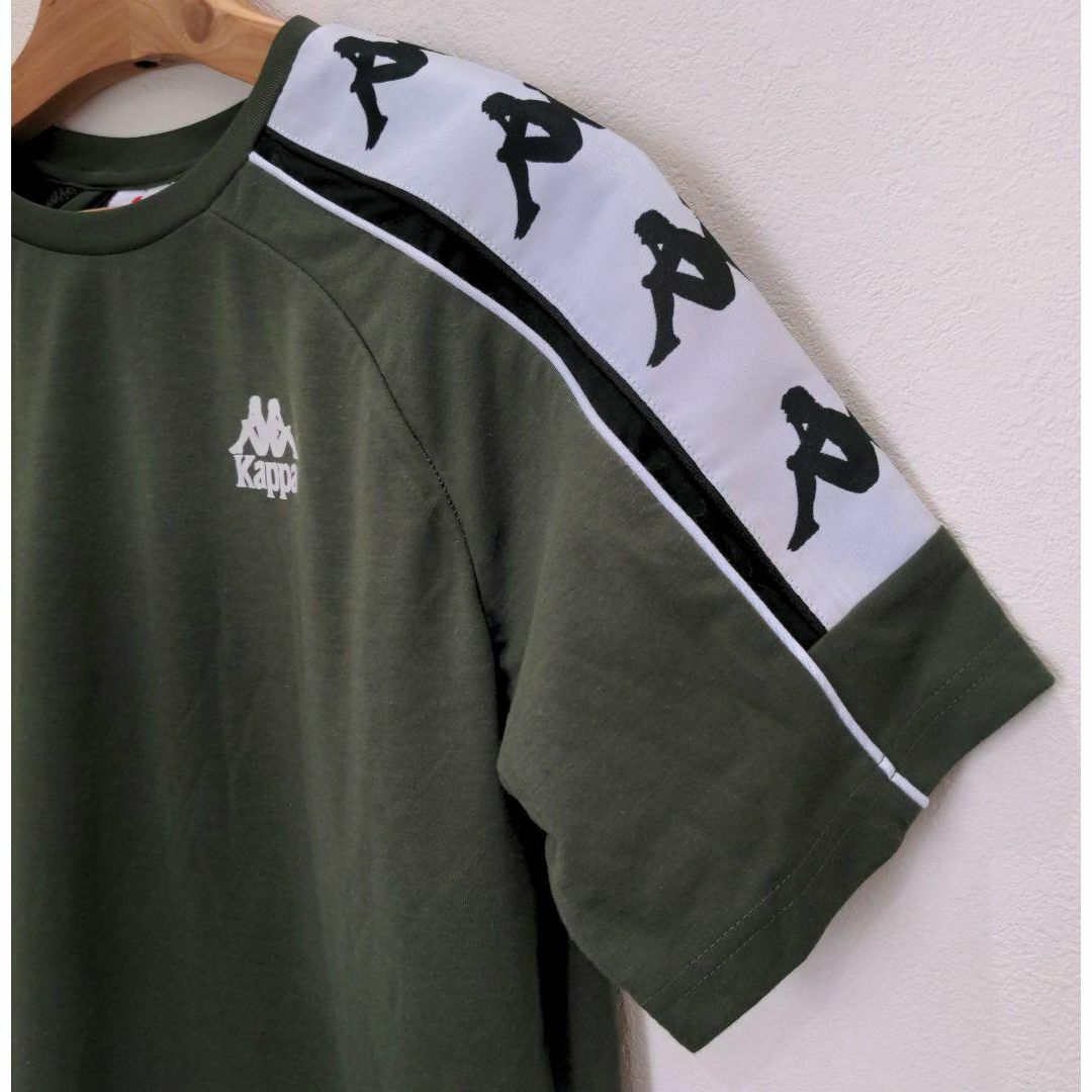 Kappa(カッパ)のKappa カッパ ロゴプリント Ｔシャツ レディース L カーキ ラグラン レディースのトップス(Tシャツ(半袖/袖なし))の商品写真