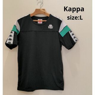 カッパ(Kappa)のKappa カッパ レディース Ｔシャツ ロゴプリント ブラック L ジム(Tシャツ(半袖/袖なし))