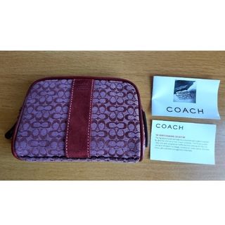 コーチ(COACH)のCOACH　コーチ　ポーチ　ミニシグネチャー　ボルドー(ポーチ)