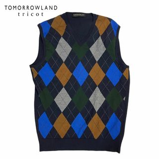 美品 定価2.7万 TOMORROWLAND tricot アーガイル柄ベストM