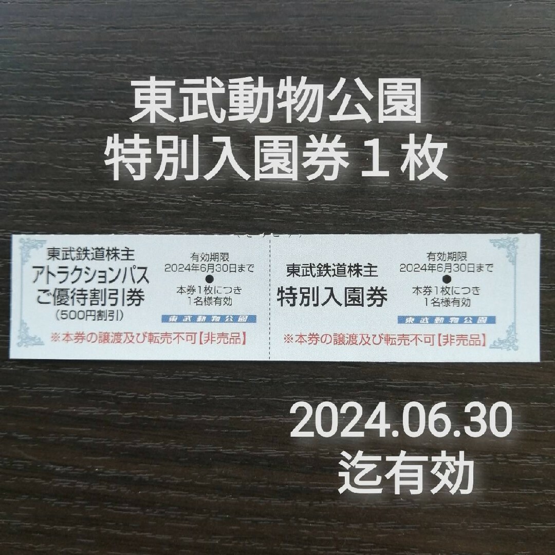 ★東武動物公園 特別入園券１枚 チケットの施設利用券(遊園地/テーマパーク)の商品写真