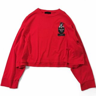 アンダーカバー(UNDERCOVER)のUNDERCOVER　アンダーカバー　CAT　PRINT　ロングスリーブT 　赤(カットソー(長袖/七分))