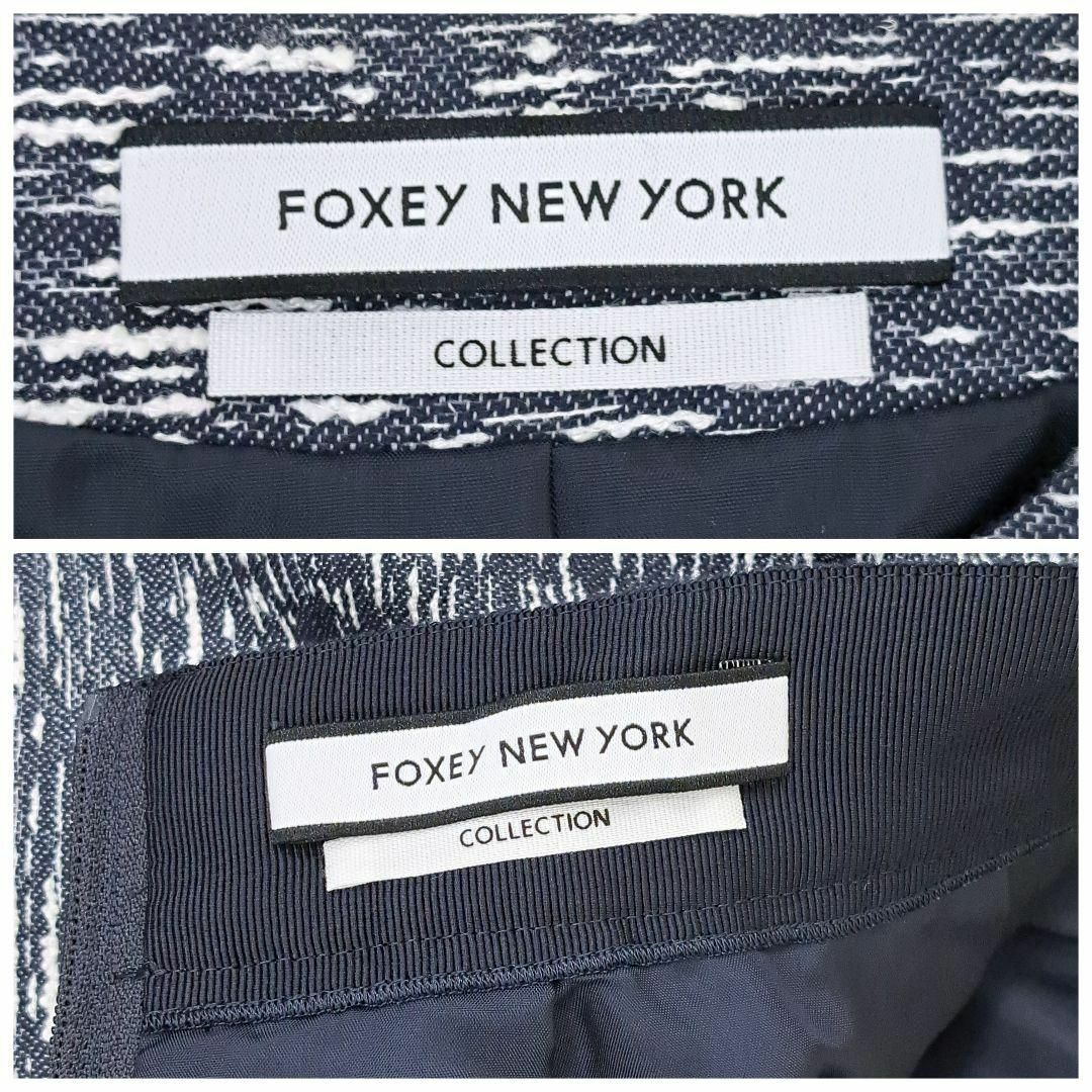 FOXEY(フォクシー)の【極美品】フォクシーニューヨーク　セットアップ　ノーカラー　スカート　40 レディースのジャケット/アウター(ノーカラージャケット)の商品写真