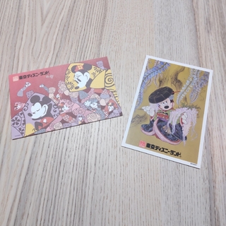 東京ディズニーランド ポストカード 和風 二枚セット(キャラクターグッズ)