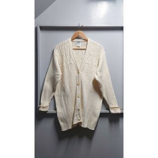 ローラアシュレイ(LAURA ASHLEY)の80-90’s laura ashley 英国製 柄編み ニット カーディガン(カーディガン)