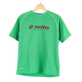 ロット 半袖Tシャツ ロゴT メッシュ スポーツウエア メンズ Mサイズ グリーン lotto(Tシャツ/カットソー(半袖/袖なし))