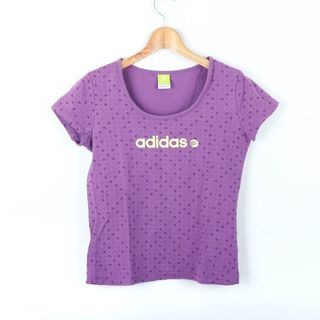 アディダス(adidas)のアディダス 半袖Tシャツ ハート柄 ネオレーベル スポーツウエア レディース Mサイズ パープル adidas(Tシャツ(半袖/袖なし))