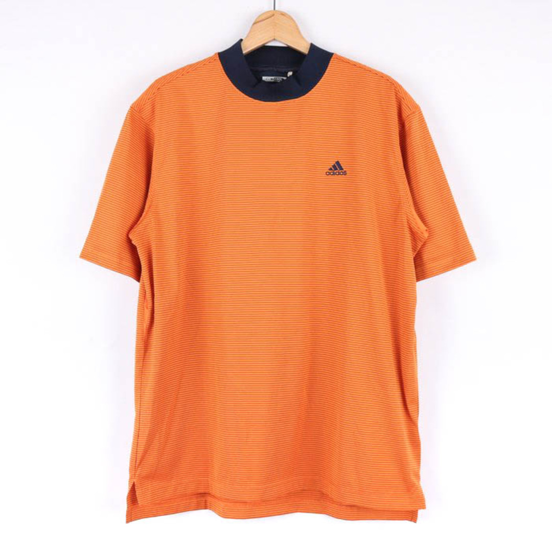 adidas(アディダス)のアディダス 半袖Tシャツ ボーダー柄 スポーツウエア クライマクール メンズ L/Gサイズ オレンジ adidas メンズのトップス(Tシャツ/カットソー(半袖/袖なし))の商品写真