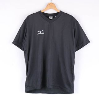 ミズノ(MIZUNO)のミズノ 半袖Tシャツ ワンポイントロゴ Vネック スポーツウエア メンズ Lサイズ ダークグレー Mizuno(Tシャツ/カットソー(半袖/袖なし))