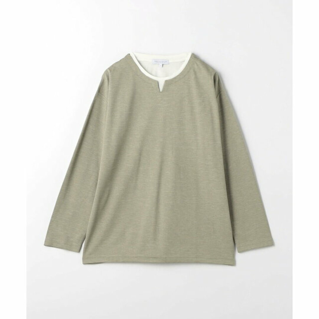 a day in the life(アデイインザライフ)の【BEIGE】メランジ キーネック フェイクレイヤードカットソー <A DAY IN THE LIFE> メンズのトップス(Tシャツ/カットソー(半袖/袖なし))の商品写真