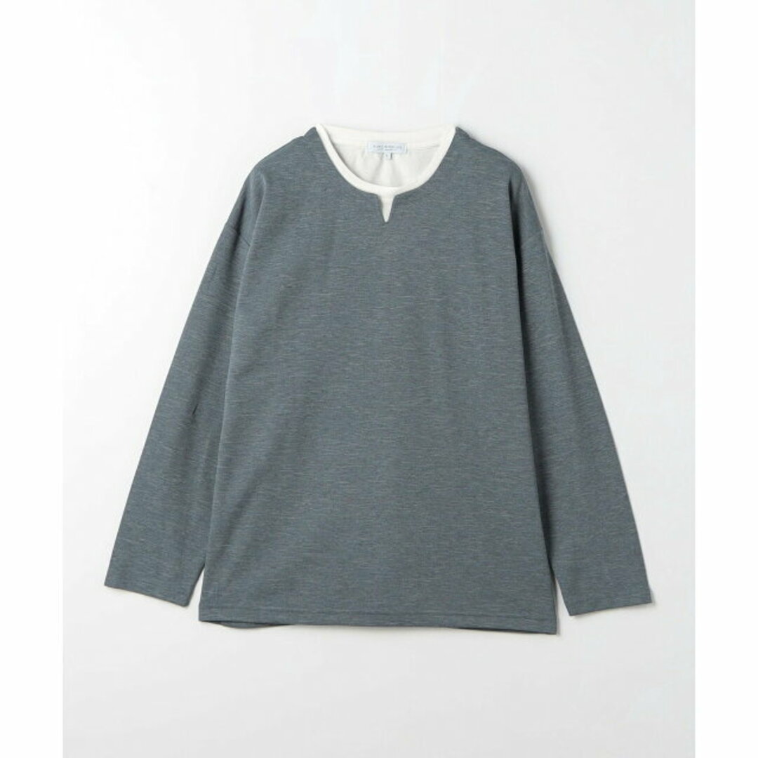 a day in the life(アデイインザライフ)の【LT.BLUE】メランジ キーネック フェイクレイヤードカットソー <A DAY IN THE LIFE> メンズのトップス(Tシャツ/カットソー(半袖/袖なし))の商品写真