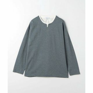 アデイインザライフ(a day in the life)の【LT.BLUE】メランジ キーネック フェイクレイヤードカットソー <A DAY IN THE LIFE>(Tシャツ/カットソー(半袖/袖なし))