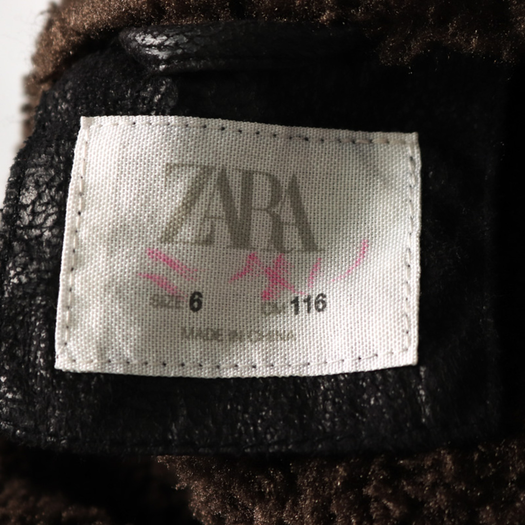 ZARA(ザラ)のザラ ライダースジャケット 裏ボア アウター キッズ 男の子用 6/116cmサイズ ブラック ZARA キッズ/ベビー/マタニティのキッズ服女の子用(90cm~)(ジャケット/上着)の商品写真