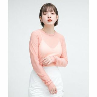 ケービーエフ(KBF)の【PINK】ロングスリーブシアーカットソー(カットソー(長袖/七分))