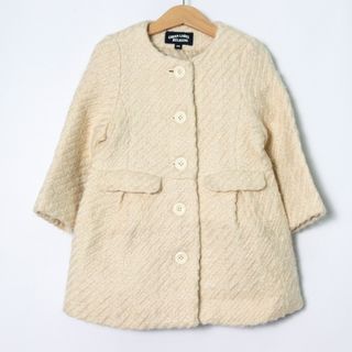 ユナイテッドアローズ(UNITED ARROWS)のユナイテッドアローズ ノーカラーコート ロングコート アウター キッズ 女の子用 105サイズ オフホワイト UNITED ARROWS(ジャケット/上着)