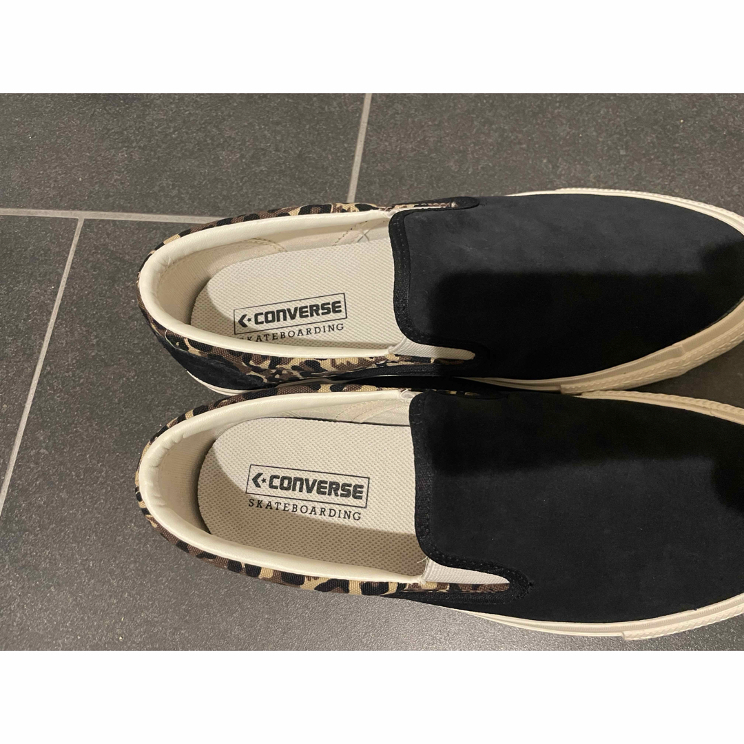 CONVERSE(コンバース)のconverse コンバース　スリッポン　ブラック×レオパード26.5 メンズの靴/シューズ(スニーカー)の商品写真