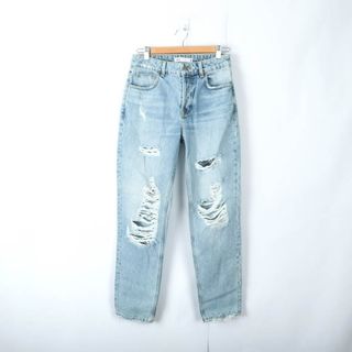 ザラ(ZARA)のザラ デニムパンツ ジーンズ ダメージ加工 コットン100％ ボトムス レディース USA 02サイズ ブルー系 ZARA(デニム/ジーンズ)