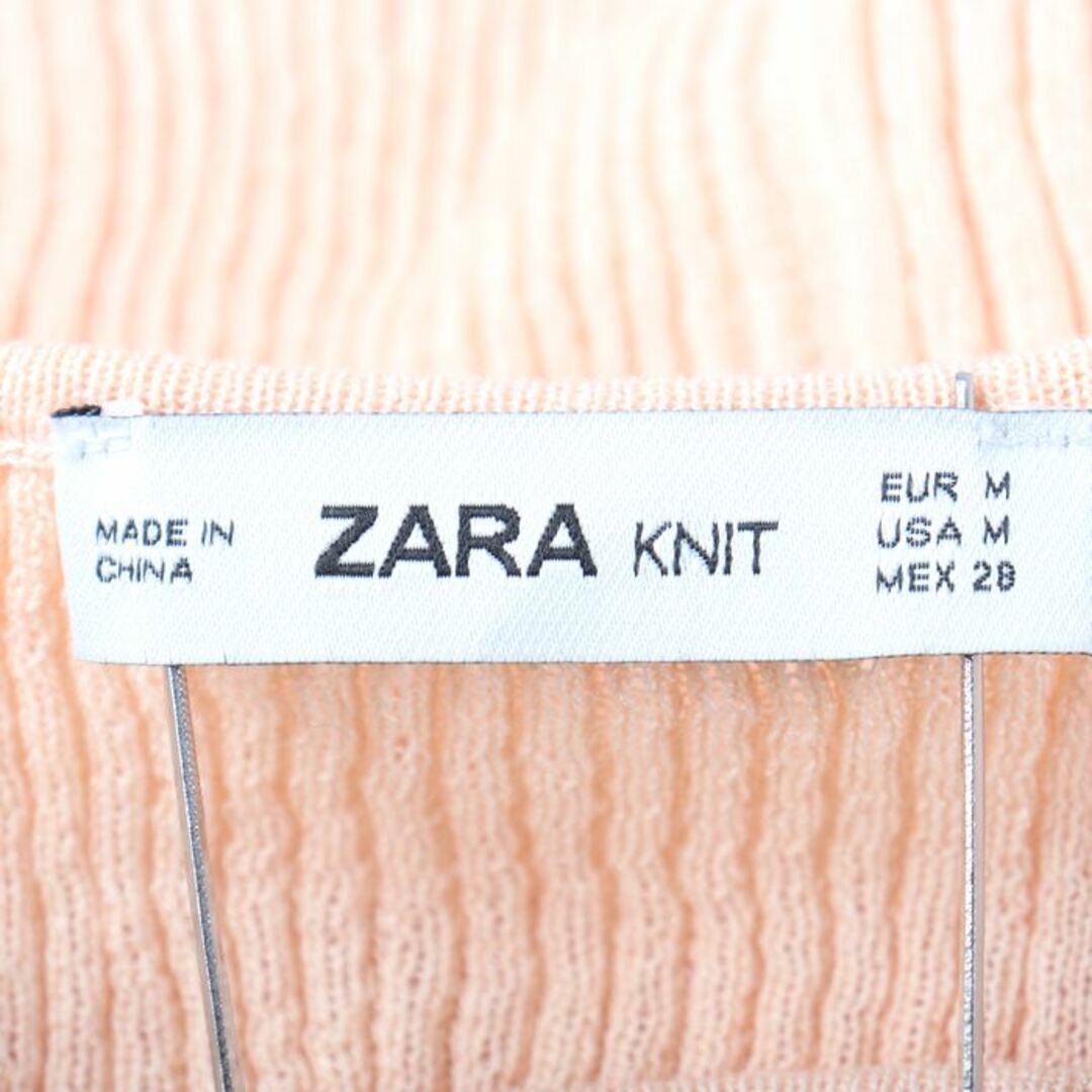 ZARA(ザラ)のザラ ニット 長袖 ショート丈 ラウンドネック トップス レディース USA Mサイズ オレンジ系 ZARA レディースのトップス(ニット/セーター)の商品写真