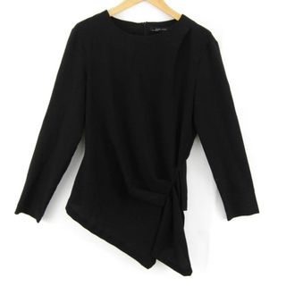 ザラ(ZARA)のザラ シャツ 長袖 アシンメトリー ストレッチ トップス レディース USA Mサイズ ブラック ZARA(シャツ/ブラウス(長袖/七分))