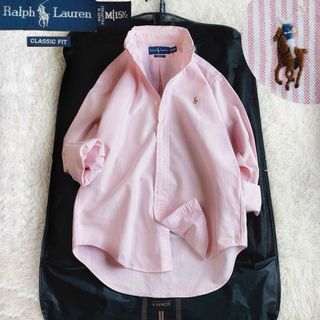 ラルフローレン(Ralph Lauren)の【美品】ラルフローレン　ストライプボタンダウンビッグシャツ　クラシックフィット(シャツ)