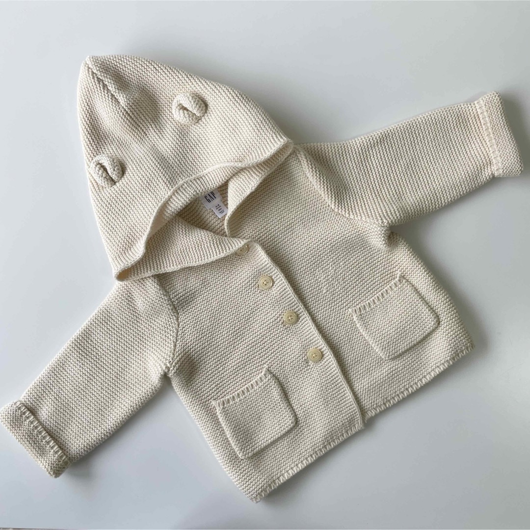 babyGAP(ベビーギャップ)のbaby GAP くまさんフードカーディガン キッズ/ベビー/マタニティのベビー服(~85cm)(カーディガン/ボレロ)の商品写真