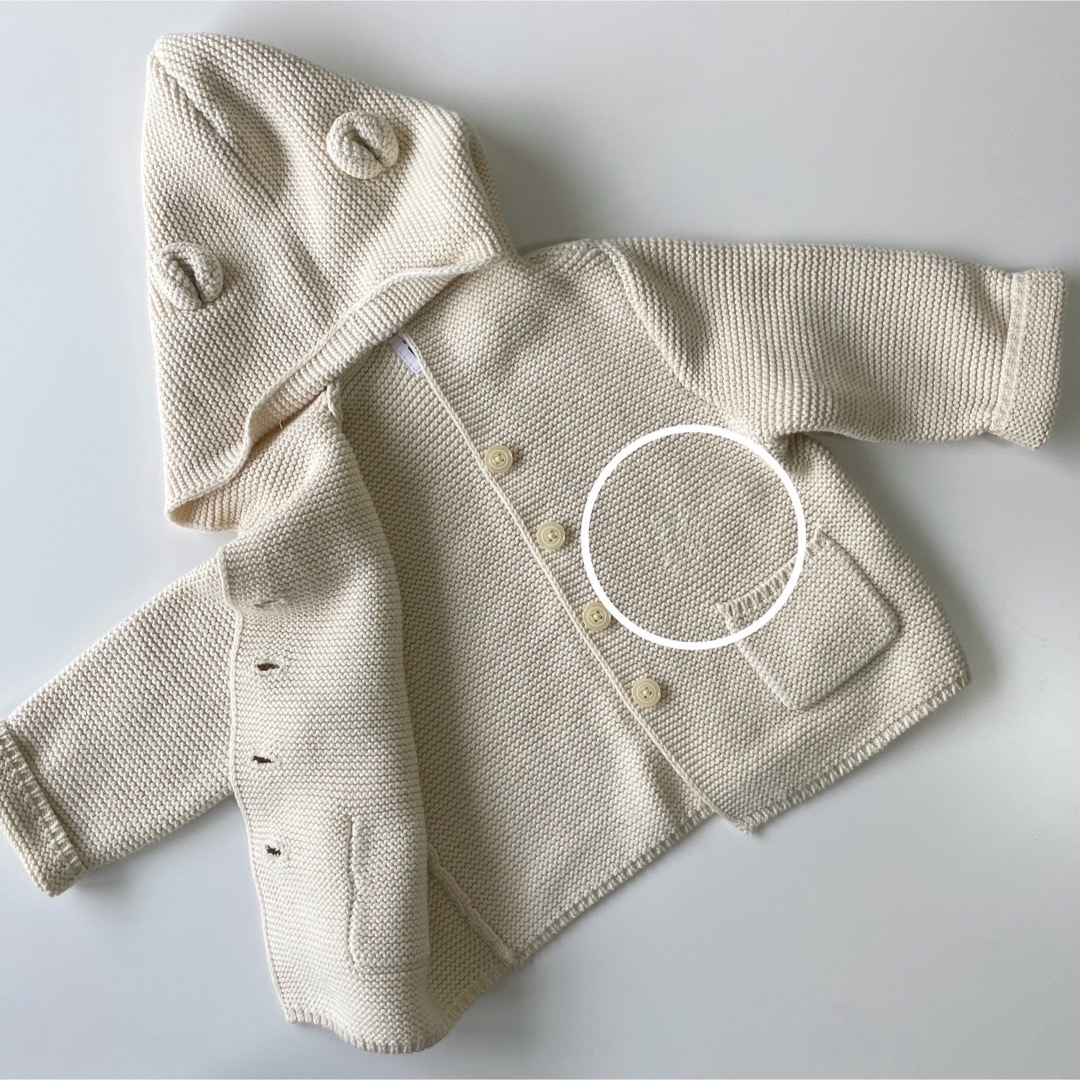 babyGAP(ベビーギャップ)のbaby GAP くまさんフードカーディガン キッズ/ベビー/マタニティのベビー服(~85cm)(カーディガン/ボレロ)の商品写真