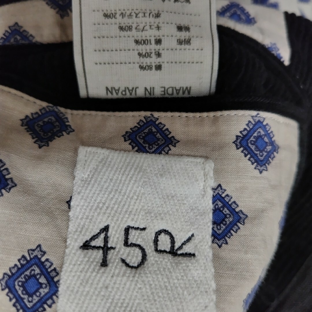 45R(フォーティファイブアール)のコーデュロイコート　ブラック レディースのジャケット/アウター(ロングコート)の商品写真