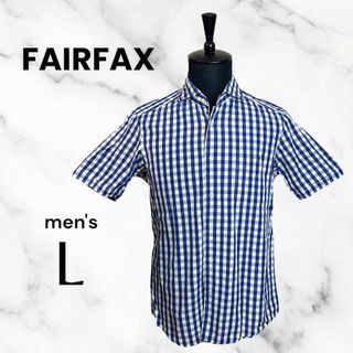 FAIRFAX COLLECTIVE - 美品✨【FAIRFAX】ギンガムチェックシャツ　上質　細身　半袖　綿　ブルー　L