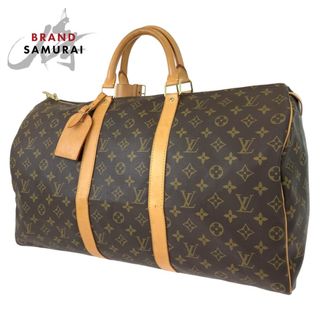 ルイヴィトン(LOUIS VUITTON)の美品 LOUIS VUITTON ルイヴィトン モノグラム キーポル50 ブラウン 茶 PVC M41426 ボストンバッグ 旅行バッグ 男女兼用 404992 【中古】(ボストンバッグ)