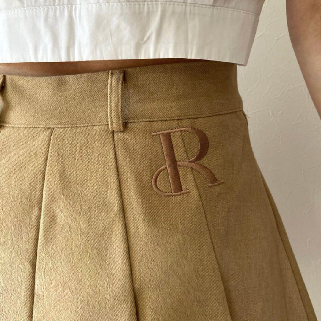 rili プリーツスカパン デニム レディースのスカート(ミニスカート)の商品写真