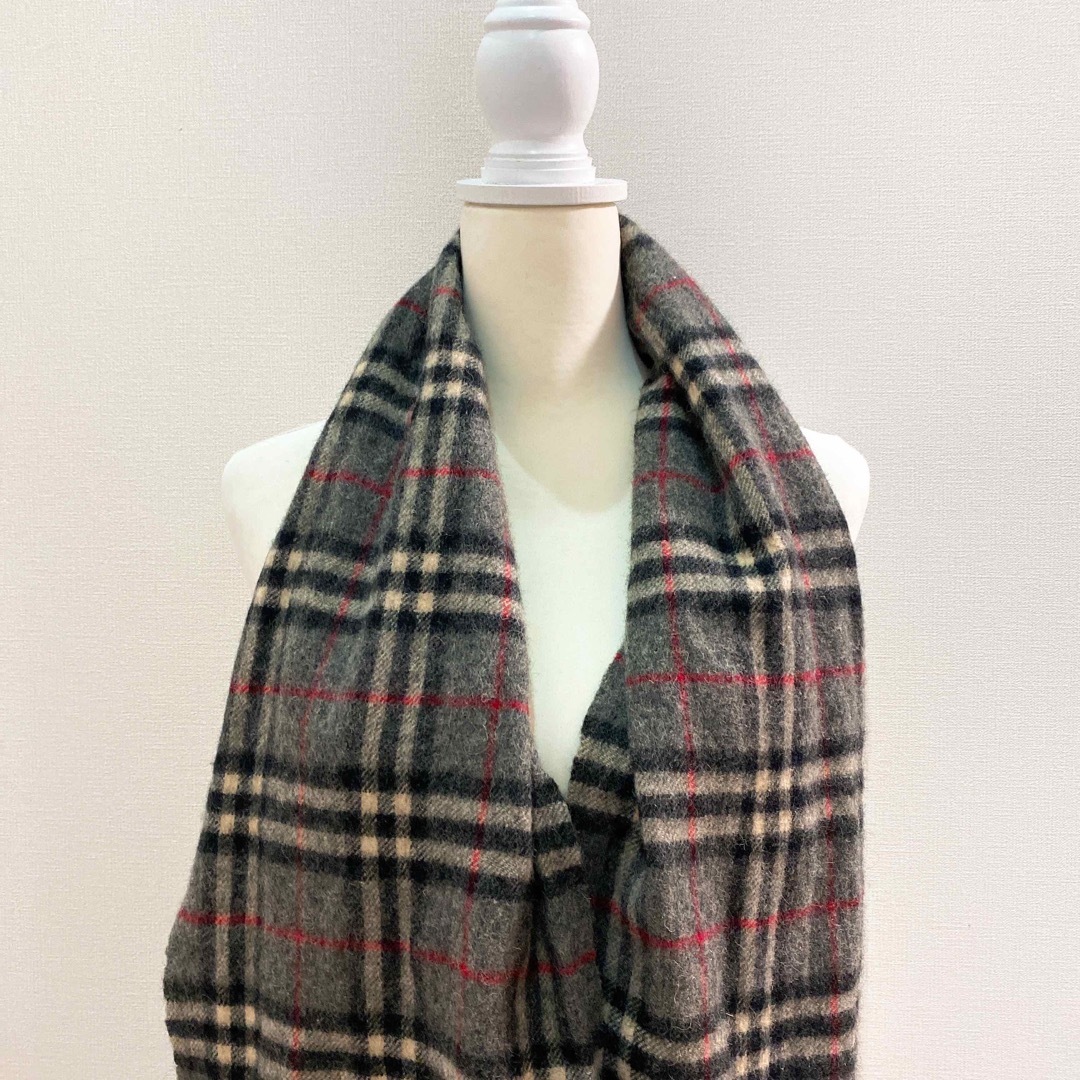 BURBERRY(バーバリー)のBurberry バーバリー　マフラー　ストール　ノバチェック　ウール　グレー レディースのファッション小物(マフラー/ショール)の商品写真