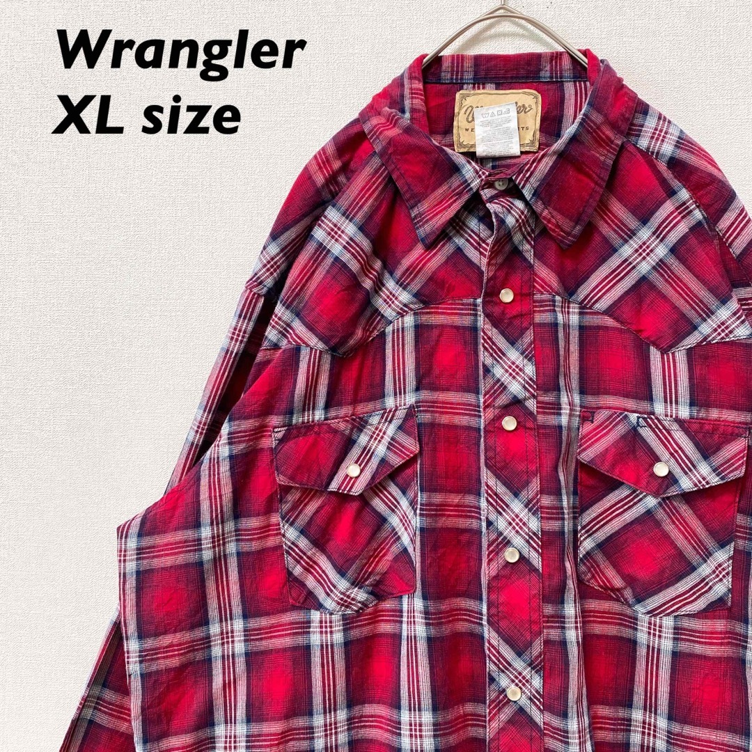 Wrangler(ラングラー)のラングラー　長袖シャツ　ワークシャツ　チェック　スナップボタン　男女兼用　XL メンズのトップス(シャツ)の商品写真