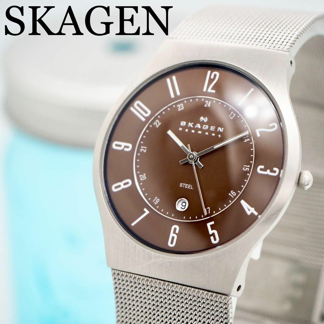 SKAGEN(スカーゲン)の237 SKAGEN スカーゲン時計　メンズ腕時計　シンプル　ブラウン　人気 メンズの時計(腕時計(アナログ))の商品写真