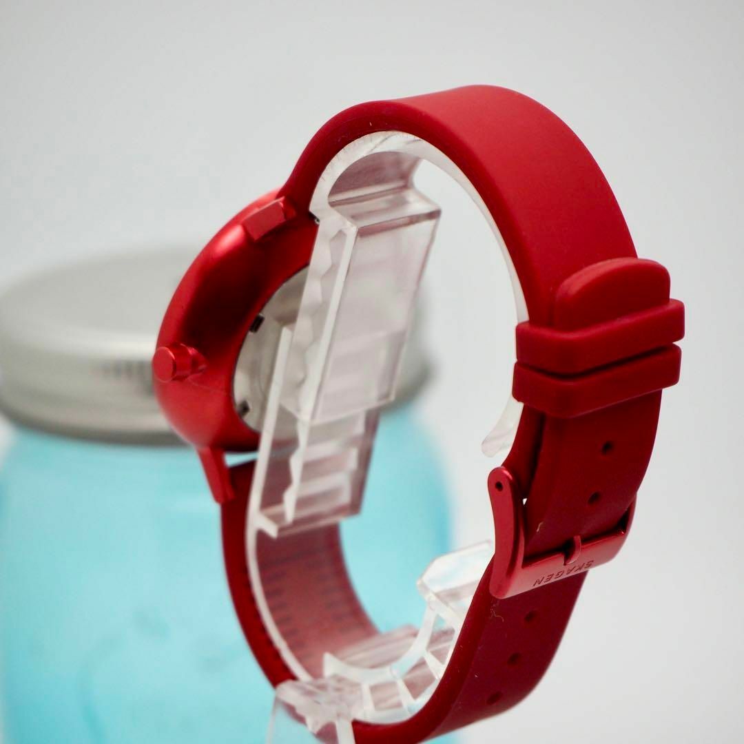 SKAGEN(スカーゲン)の4【美品】SKAGEN スカーゲン時計　レディース腕時計　メンズ腕時計　レッド メンズの時計(腕時計(アナログ))の商品写真