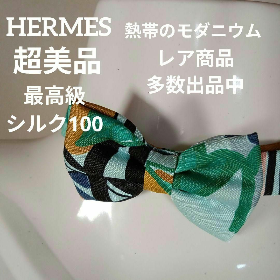 Hermes(エルメス)の662超美品　エルメス　蝶ネクタイ　ヌーパピヨン　熱帯のモダニウム　シルク100 レディースのファッション小物(その他)の商品写真