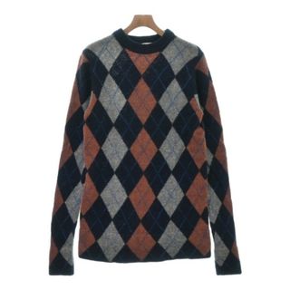 アクネストゥディオズ(Acne Studios)のAcne Studios ニット・セーター L 紺xグレーx茶等(アーガイル) 【古着】【中古】(ニット/セーター)