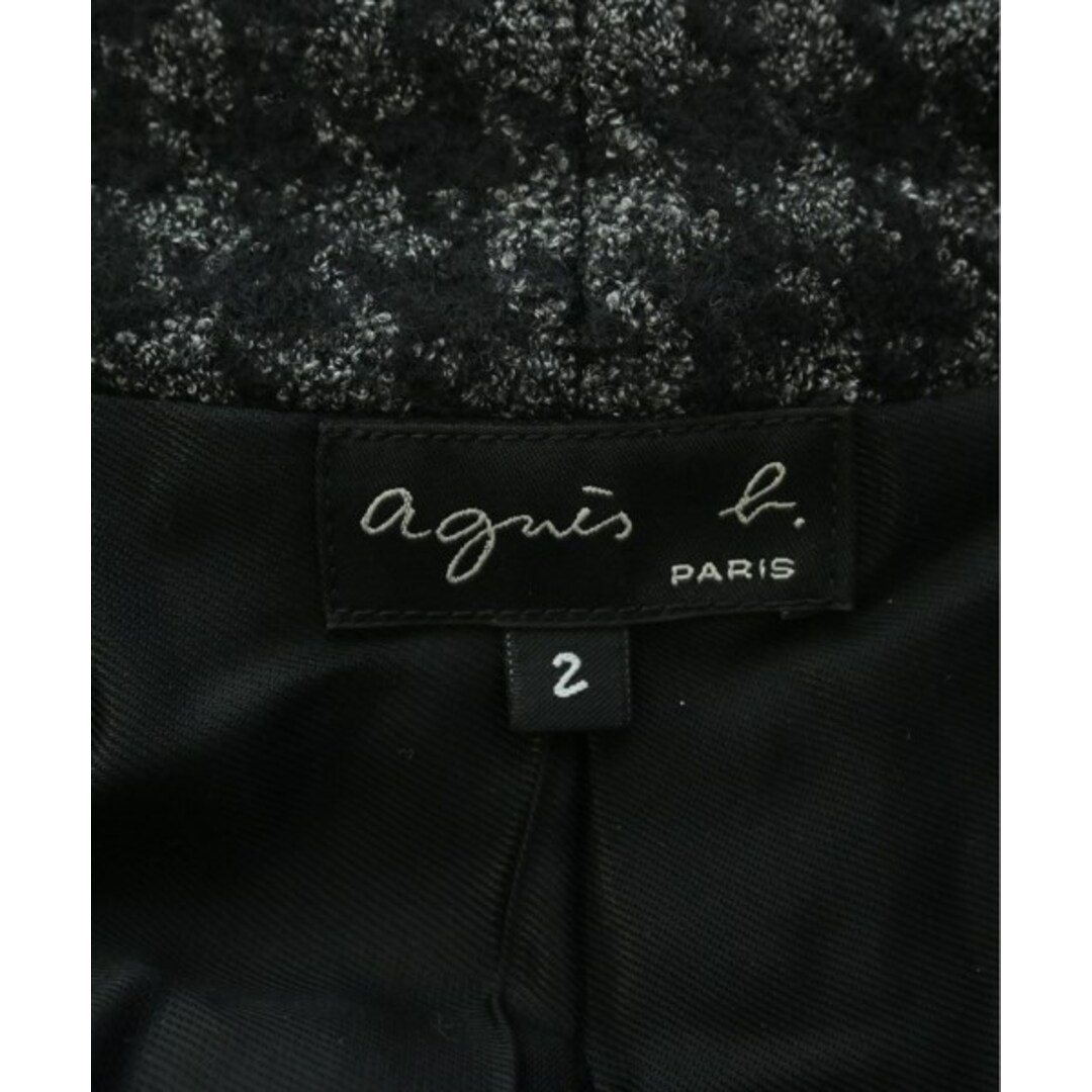 agnes b.(アニエスベー)のAgnes b. アニエスベー コート 2(M位) 黒xグレー(総柄) 【古着】【中古】 レディースのジャケット/アウター(その他)の商品写真
