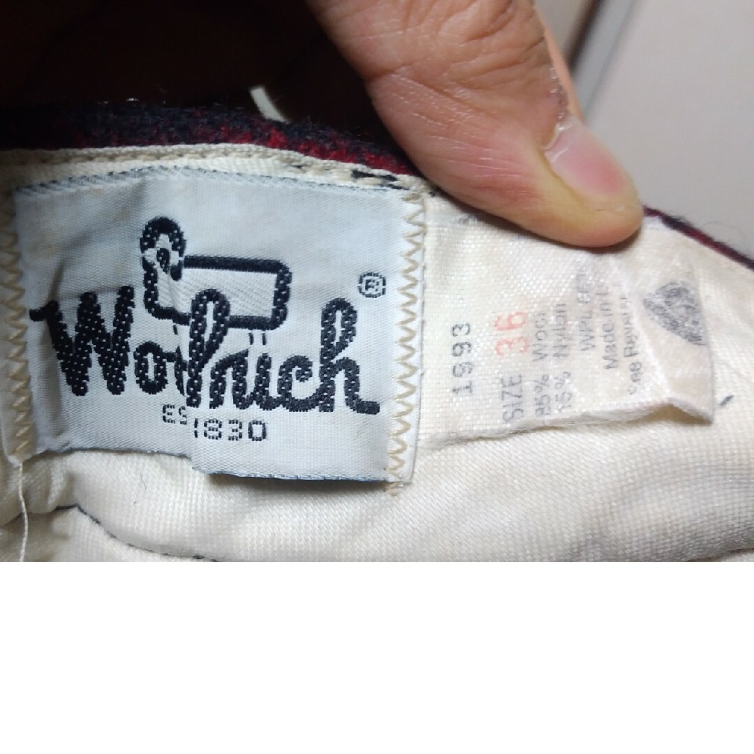 WOOLRICH(ウールリッチ)の送料込 希少 USA製 ウールリッチ ウール チェック パンツ  W36 赤×黒 メンズのパンツ(サルエルパンツ)の商品写真