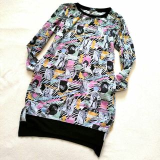 ヒステリックグラマー(HYSTERIC GLAMOUR)のヒステリックグラマー　CRAZY ZEBRA 総柄　ワンピース　ロングTシャツ(ひざ丈ワンピース)